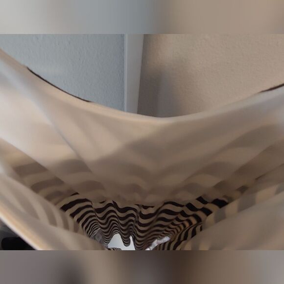 Angie Brown & Cream Striped Midi Dress Sz M - Picture 5 of 8